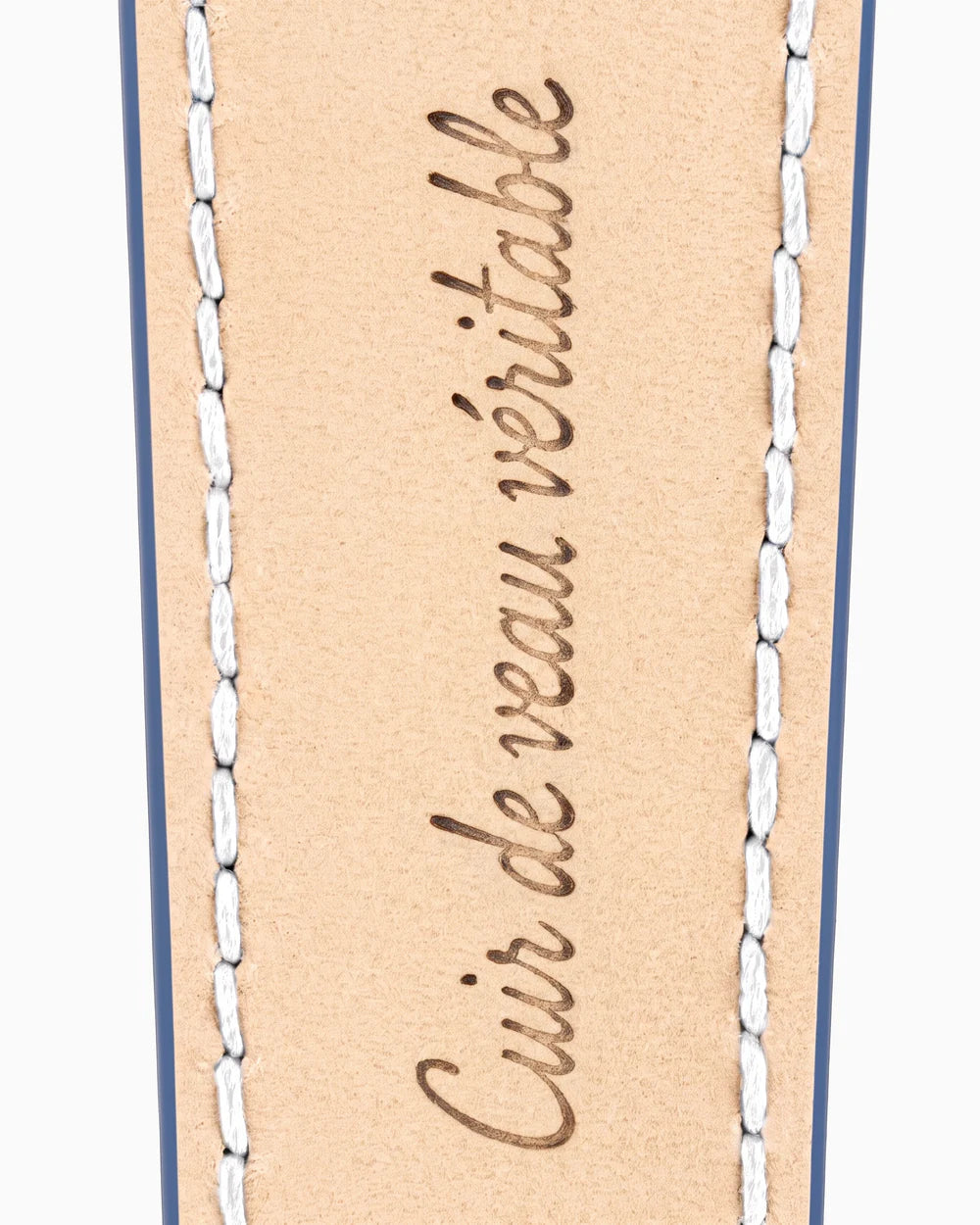 Calfskin lining with Cuir de veau véritable lettering